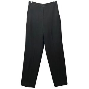 Larry Levine Black Lined Dress Pants Women's 6‎ High Waist Straight Leg Career